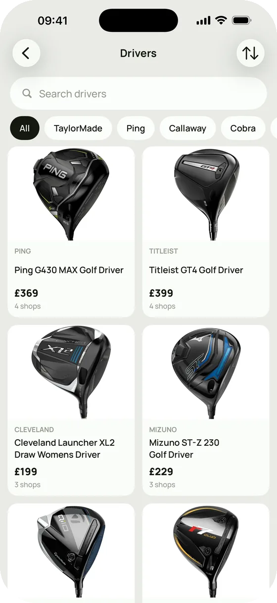 Every driver, cheapest first