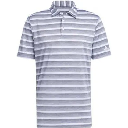 adidas 2 Colour Stripe Golf Polo - Grey