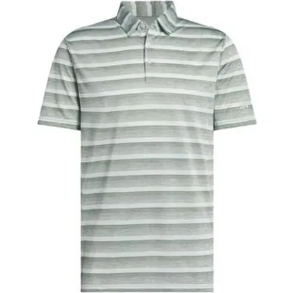 2 Colour Stripe Mens Golf Polo Shirt - Silver/Green