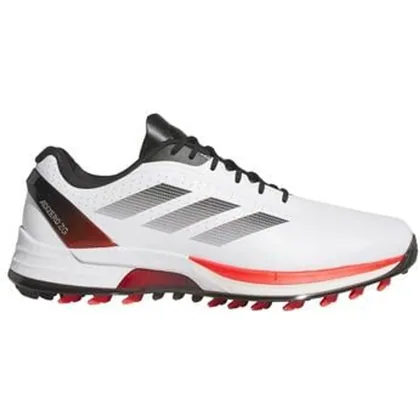 adidas AdiZero FG Golf Shoes - White/Red/Black