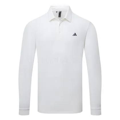 adidas Core Long Sleeve Golf Polo Shirt White IT7213