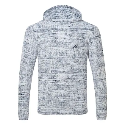adidas Core Print Golf Hoodie White/Collegiate Navy JL5254