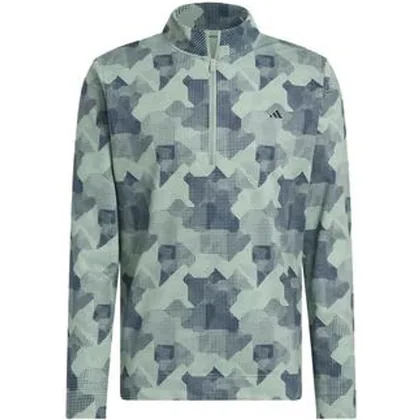 adidas Go-To Print Mens 1/4 Zip Top - Silver/Green