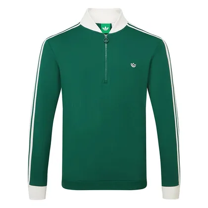 adidas Golf Originals 3 Stripe 1/4 Zip Golf Sweater Collegiate Green KS5731