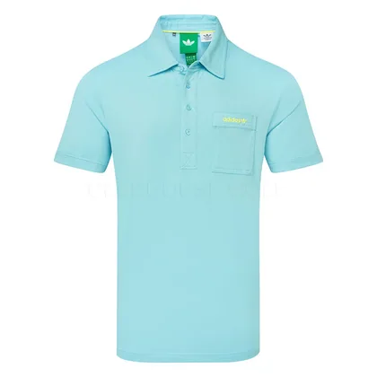 adidas Golf Originals Script Pocket Golf Polo Shirt Light Aqua KS5737