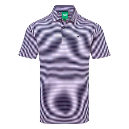 adidas Golf Originals Stripe Pique Golf Polo Shirt Clear Pink/Night Indigo KE9039