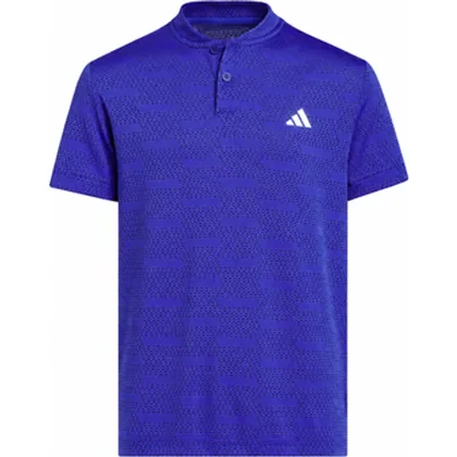 adidas Jacquard Junior Golf Polo Shirt - Dual Indigo