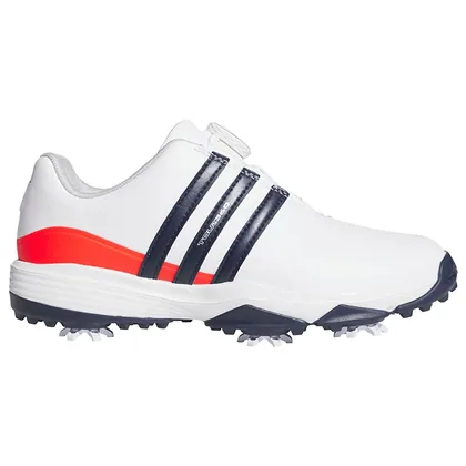 adidas Junior Tour360 BOA Golf Shoes White/Collegiate Navy/Lucid Red HP3727