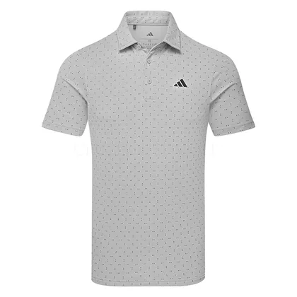 adidas Performance Texture Print Golf Polo Shirt Grey Two/Black JY5458