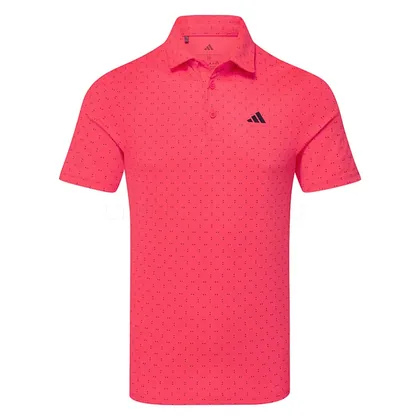 adidas Performance Texture Print Golf Polo Shirt Solar Turbo/Collegiate Navy HZ6889