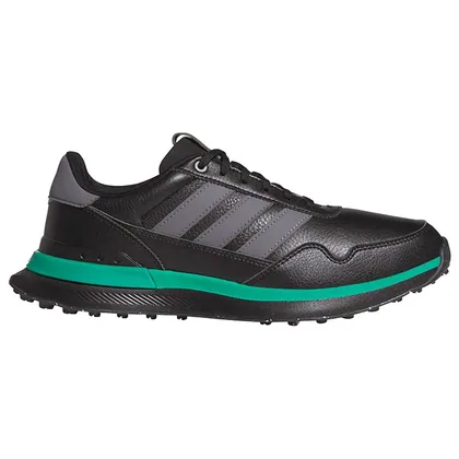 adidas S2G SL Leather Golf Shoes Black/Grey Four/Court Green KK2871
