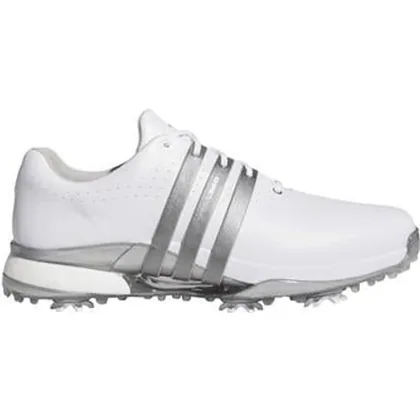 adidas Tour360 Boost Golf Shoes - White/Iron Metallic/Silver