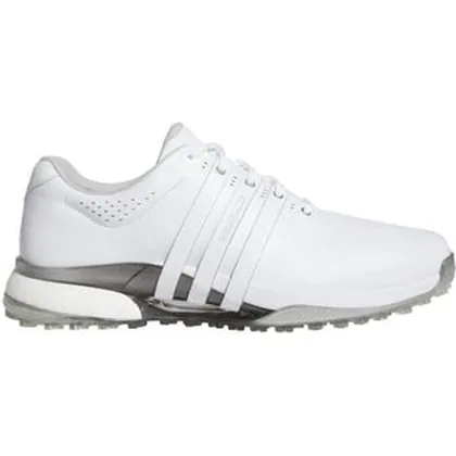 adidas Tour360 Spikeless Golf Shoes - White/White/Silver