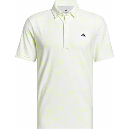 adidas Ultimate BTTR Print Golf Polo Shirt - Frozen Lemon