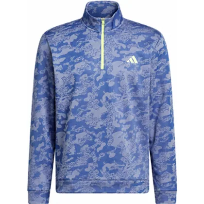 adidas Ultimate DWR 1/4 Zip Golf Sweater - Dual Indigo/Frozen Lemon