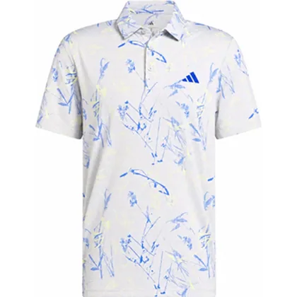 adidas Ultimate Mesh Print Golf Polo Shirt - Frozen Lemon