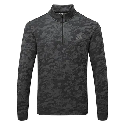 adidas Ultimate365 Durable Water Repellant 1/4 Zip Golf Sweater Black/Grey Four KG7169