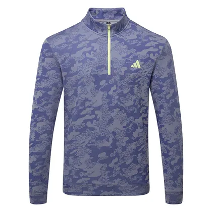 adidas Ultimate365 Durable Water Repellant 1/4 Zip Golf Sweater Dual Indigo/Frozen Lemon KG7170