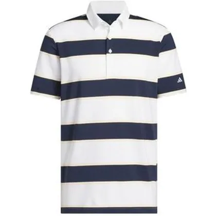 Ultimate365 Jumbo Stripe Golf Polo Shirt - White/College Navy