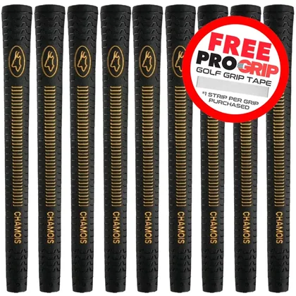 AVON CHAMOIS CUSHIONED BLACK GOLD GOLF GRIP - STANDARD