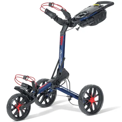 BAGBOY SLIMFOLD GOLF PUSH TROLLEY - NAVY / RED
