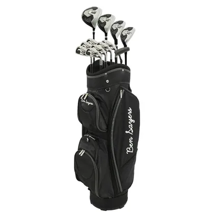 Ben Sayers M8 13-Piece Golf Package Set Graphite/Steel Cart Bag Black/Grey