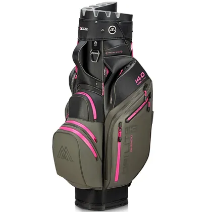 BIG MAX 2026 DRILITE SILENCIO 3 GOLF CART TROLLEY BAG - CHARCOAL / BLACK / FUCHSIA +FREE GIFT