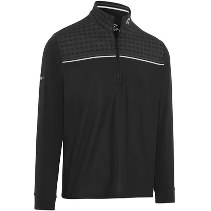 CALLAWAY 2026 ODYSSEY PRINTED BLOCK 1/4 ZIP GOLF SWEATER - CAVIAR