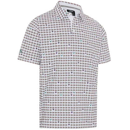 CALLAWAY 2026 ONE PIMENTO TWO PIMENTO GREEN GOLF POLO SHIRT - BRIGHT WHITE