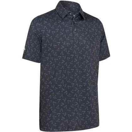 Callaway All Over Chev Print Golf Polo Shirt - Caviar
