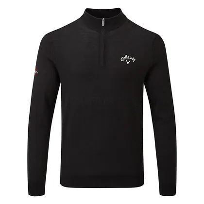 Callaway Blended Merino 1/4 Zip Golf Sweater Black Ink CGGF80M1-019