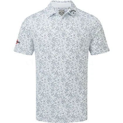 Callaway Chev Print Tour Golf Polo Shirt White CGKSF0U9-132