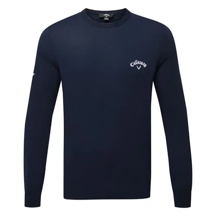 Callaway Crew Neck Merino Mix Golf Sweater Navy Blue CGGFF0T9-410