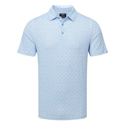Callaway Foulard Printed Golf Polo Shirt Vista Blue CGKSG0A7-993
