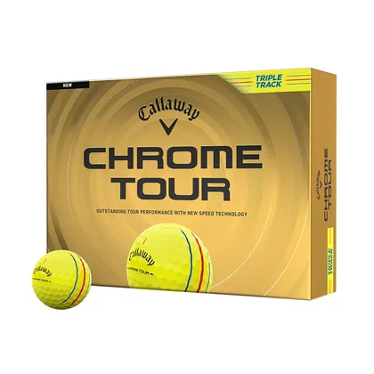 Chrome Tour Triple Track Yellow Golf Balls (Dozen)