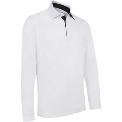 Callaway Long Sleeve Performance Tour Logo Golf Polo - White