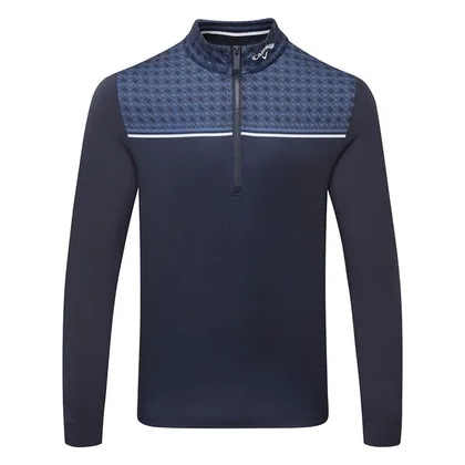 Callaway Odyssey Printed Block 1/4 Zip Golf Sweater Peacoat CGKSG0C7-410