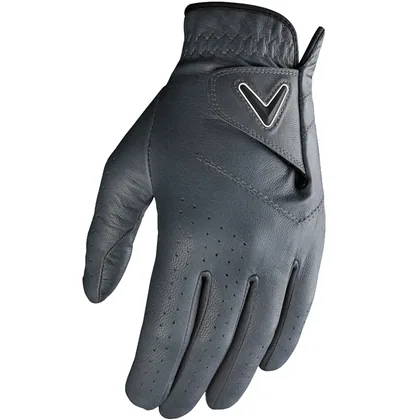CALLAWAY OPTI-COLOUR LEATHER GOLF GLOVE - CHARCOAL