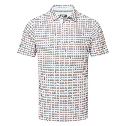 Callaway Pimento Print Golf Polo Shirt Bright White CGKSG082-100
