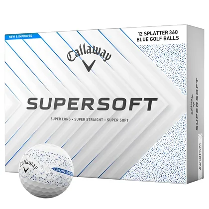 Callaway Supersoft Splatter Golf Balls White/Blue