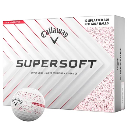 Callaway Supersoft Splatter Golf Balls White/Red