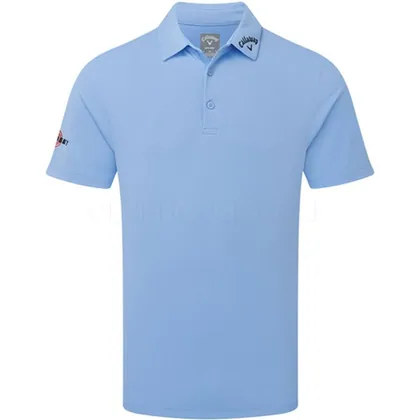 Callaway Texture Solid Tour Golf Polo Shirt Vista Blue CGKSC0T7-993