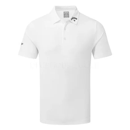 Callaway Texture Solid Tour Golf Polo Shirt White CGKSD0T2-100