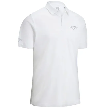 CALLAWAY TOUR LOGO GOLF POLO SHIRT- BRIGHT WHITE