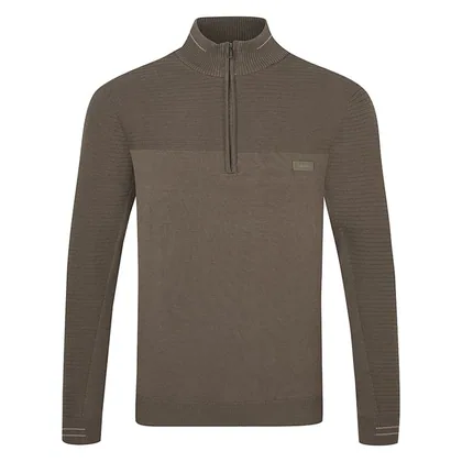 Calvin Klein Jupiter Knitted 1/2 Zip Golf Sweater Cedar Brown Marl CKMA26201