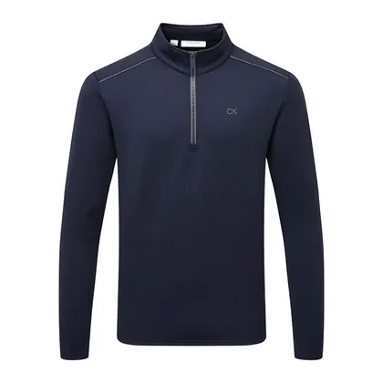 Calvin Klein Piped Classic 1/2 Zip Golf Sweater Navy/Grey