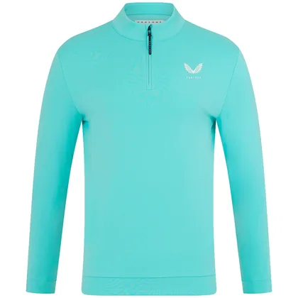 CASTORE 2026 CLUB CLASSIC 1/4 ZIP GOLF MIDLAYER - LIGHT AQUA
