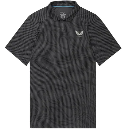 CASTORE 2026 CLUB GLOW PRINTED GOLF POLO SHIRT - GUNMETAL / MID GREY