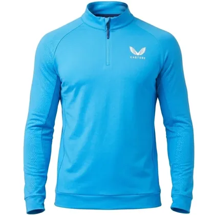 CASTORE 2026 FLEX DEBOSSED 1/4 ZIP GOLF MIDLAYER - IBIZA BLUE