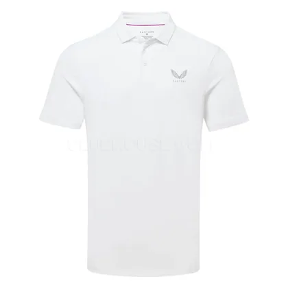 Castore Essential Golf Polo Shirt White/Alloy MLM00046CAS-B007